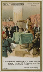 Chocolat Guerin-Boutron Handelskarte, Serie Historische Worte