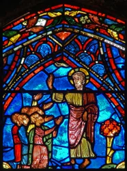 Christus segnet eine Gruppe von Menschen