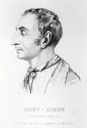 Claude Henri de Rouvroy, Graf von Saint-Simon, graviert von Perrot (19. Jahrhundert)