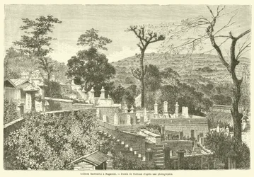 Grabeshügel in Nagasaki (Stich)