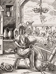 Kupferschmied, Reproduktion eines Holzschnitts von Jost Amman (1539-91) aus 