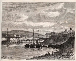 Corbeil Essonnes - Gravur in „La France illustree: geographie, histoire, administration statistique“ von V.A. Malt-Brown. 1884