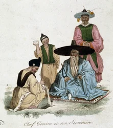 Koreanischer Chef und sein Sekretär - Gravur