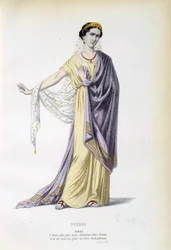 Kostüm für die Figur der Phèdre im gleichnamigen Stück von Jean Racine (1639-1699) 19. Jahrhundert Paris, Comédie-Française