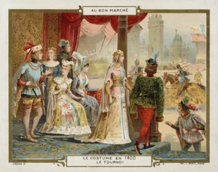 Kostüm im Jahr 1400 - das Turnier