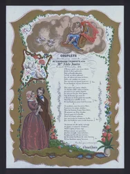 Couplets, gesungen bei der Hochzeit von Edouard Termote und Adele Jooris, Frankreich