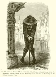 Cour des Miracles von Paris. Talebot der Bucklige, ein berühmter Gauner im 17. Jahrhundert
