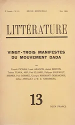 Titelbild der Literaturzeitschrift Litterature, Mai 1920