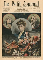 Verbrechen von Monte Carlo, eine Frau in Stücke geschnitten, Illustration aus 