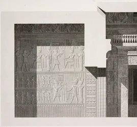 Querschnitt des kleinen südlichen Tempels, Detail, Karnak-Tempelkomplex, Theben, Luxor, Ägypten