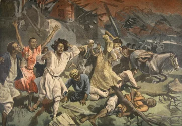 Zyklon in Mayotte, Illustration aus Le Petit Journal: Supplement illustre, 1898