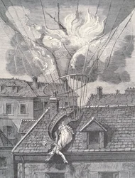 Tod von Madame Blanchard bei einem Luftfahrtunfall im Jahr 1819
