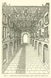 Dekoration der Pont Notre-Dame für den Einzug von Karl IX.