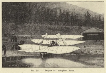 Abflug des Kress-Flugzeugs