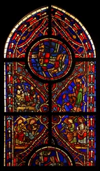 Teil eines Fensters aus der Kirche von Varennes-Jarcy