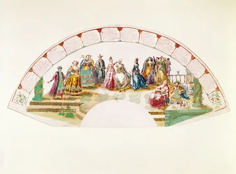 Entwurf für einen Fächer zur Feier des Tanzes und des Karnevals der Nationen, 1733