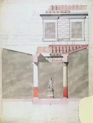 Entwurf für das Atrium des pompejanischen Palastes von Prinz Napoleon III (1808-73)