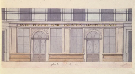 Entwurf für die Fassade des Cafe Procope, frühes 19. Jahrhundert