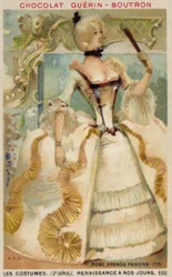 Kleid mit großen Reifröcken, 1715