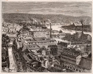 Elbeuf - Seine-Maritime - Gravur in „La France illustree: Geographie, Geschichte, statistische Verwaltung“ von V.A. Malt-Brown. 1884