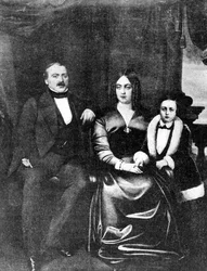 Emile Zola und seine Eltern, ca. 1846