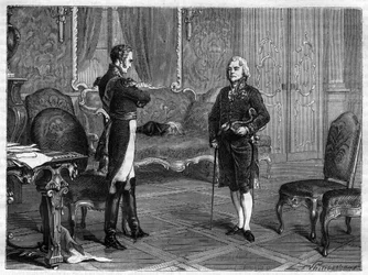 Kaiser Alexander I. von Russland (1777-1825) mit Charles Maurice de Talleyrand Perigord (1754-1838)