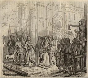 Einzug von Anne de Bretagne (1477-1514) in Morlaix - Einzug von Anne von Bretagne in Morlaix - Gravur - 1838