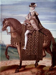 Reiterporträt von Heinrich IV. (1553-1610) König von Frankreich (Porträt von Heinrich IV. König von Frankreich) Anonymes Gemälde