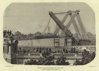 Errichtung des Luxor-Obelisken, Paris, 1836