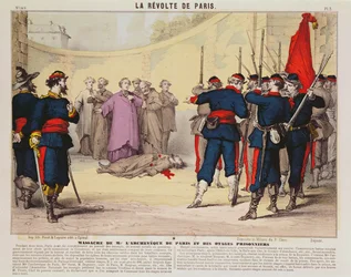 Hinrichtung des Erzbischofs von Paris, Monseigneur Darboy, während der Pariser Kommune, 1871