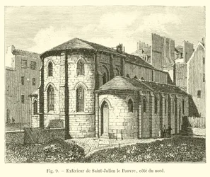 Außenansicht von Saint-Julien le Pauvre, Nordseite