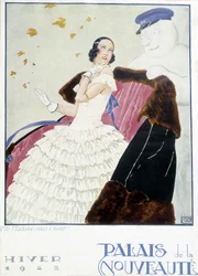 Mode: Werbung für Pelze 1925 (Palais de la Nouveauté) (Lithografie)