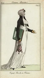 Modische Frau mit bestickter Toque-Mütze