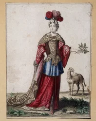 Weibliches Ballettkostüm - Gravur