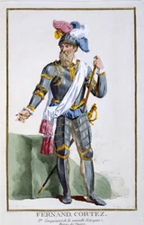 Fernand Cortez (1485-1547), graviert von Pierre Duflos (1742-1816), 1780