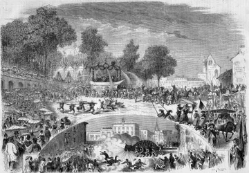 Festlichkeiten der Tarasque in den Straßen von Tarascon (Bouches du Rhône)