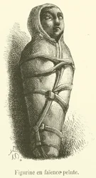 Bemalte Fayencefigur