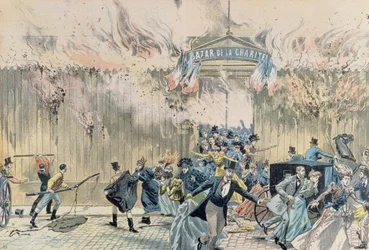 Brand im Bazar de la Charité, 4. Mai 1897, aus Le Pèlerin, 1897