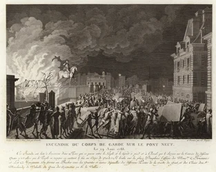 Brand am Corps du Garde auf der Pont Neuf in Paris