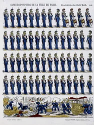 Feuerwehrleute der Stadt Paris - Bild von Epinal, um 1852