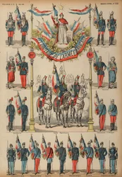 Flaggen der französischen Armee (Farbstich)