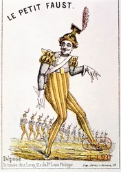 Florimond Roger genannt Hervé (1825 - 1892): „Der kleine Faust“, Titelblatt des Programms. Paris, Bibliothek der Oper.