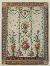 Blumen und ein hängender Korb