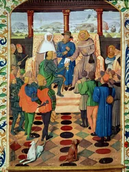 Karl VII. (1403-61) überreicht Jeanne d