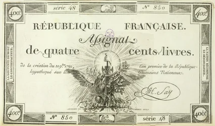 Vierhundert-Livre-Banknote, 21. September 1792