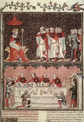 Der Dauphin Karl (1338-80) und die Abgeordneten der drei Stände, aus den Grandes Chroniques de France, 1375-79