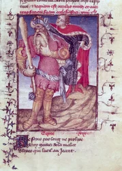 Odysseus durchbohrt das Auge des Zyklopen, aus der Epitre d