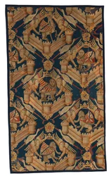 Fragment eines heraldischen Wandteppichs, Darstellung der Wappen von Beaufort, Turenne und Comminges, hergestellt in Paris oder Arras