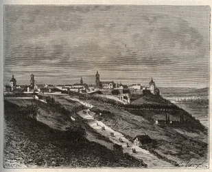 Frankreich, Champagne-Ardenne, Haute-Marne (52), Langres - Gravur in „La France illustrée: Geographie, Geschichte, statistische Verwaltung“ von V.-A. Malt-Brown. 1884