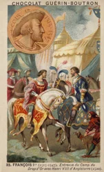 Franz I. von Frankreich und Heinrich VIII. von England treffen sich auf dem Feld des Goldenen Tuchs